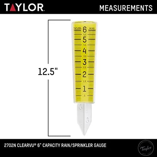 Taylor ClearVu Rain Gauge 15.6 cm (6 inch) Capacity | Measure Rainfall Accurately thumbnail 3