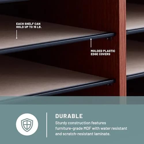 Safco Literature Organizer 12 Compartments | Office & Classroom Mailbox with Adjustable Shelves, Cherry thumbnail 4