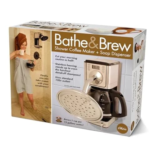 Prank-O Bathe & Brew Prank Gift Box Empty Coffee Maker Gag Gift for Men & Coworkers | 28.6cm x 30.9cm x 0.7cm (11.25" x 9" x 3.25") thumbnail 1