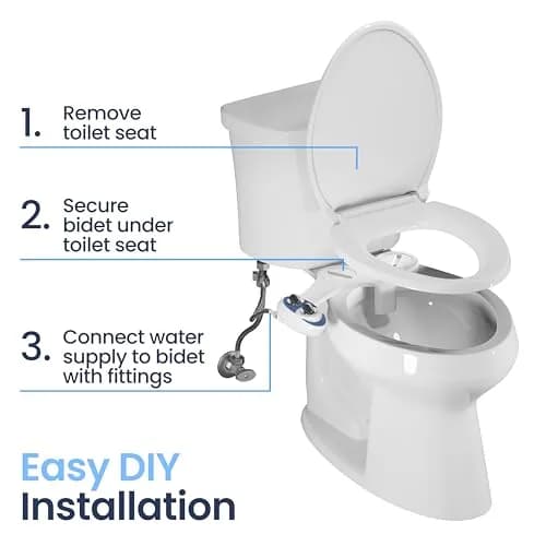 LUXE Bidet NEO 110 Non-Electric Bidet Attachment for Toilet Seat, Blue | Easy Home Upgrade for Modern Bathrooms thumbnail 6