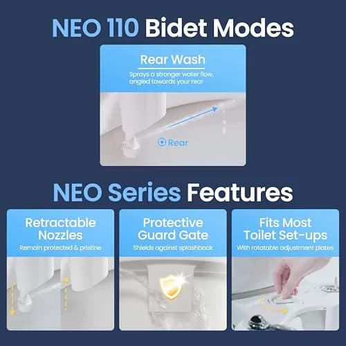 LUXE Bidet NEO 110 Non-Electric Bidet Attachment for Toilet Seat, Blue | Easy Home Upgrade for Modern Bathrooms thumbnail 3