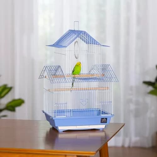 Prevue Pet Products Shanghai Parakeet Cage Blue & White 34cm (13.5") | Ideal for Small Birds thumbnail 4