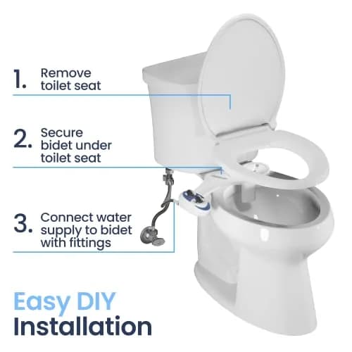 LUXE Bidet NEO 120 Self-Cleaning Bidet Attachment for Toilet Seat, Blue | Non-Electric, Adjustable Pressure, Rear Wash thumbnail 6