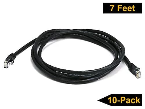 iMBAPrice UL Listed Cat6 Ethernet Network Patch Cable 7 Feet (2.13m) | 10 Pack Black, 10Gbps Gigabit Speed thumbnail 2