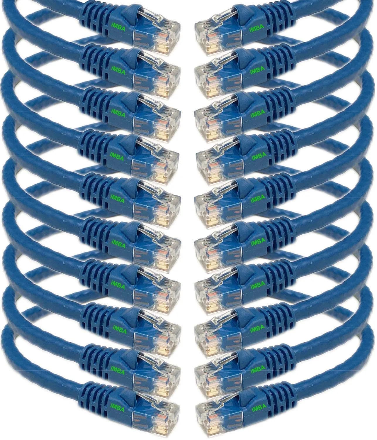 iMBAPrice Cat6 Ethernet Network Patch Cable RJ45 1.52m (5 ft) Blue | 10Gbps Gigabit Speed - main product image