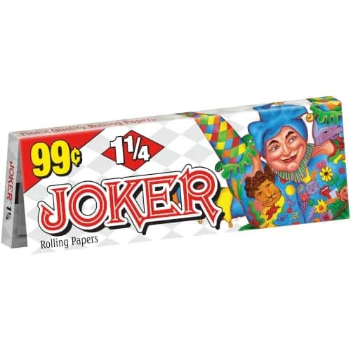 Joker Premium 1 1/4" Rolling Papers | Classic French White Sheets, 576 Leaves, Slow Burning thumbnail 2