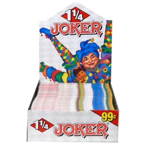 Joker Premium 1 1/4" Rolling Papers | Classic French White Sheets, 576 Leaves, Slow Burning thumbnail 3