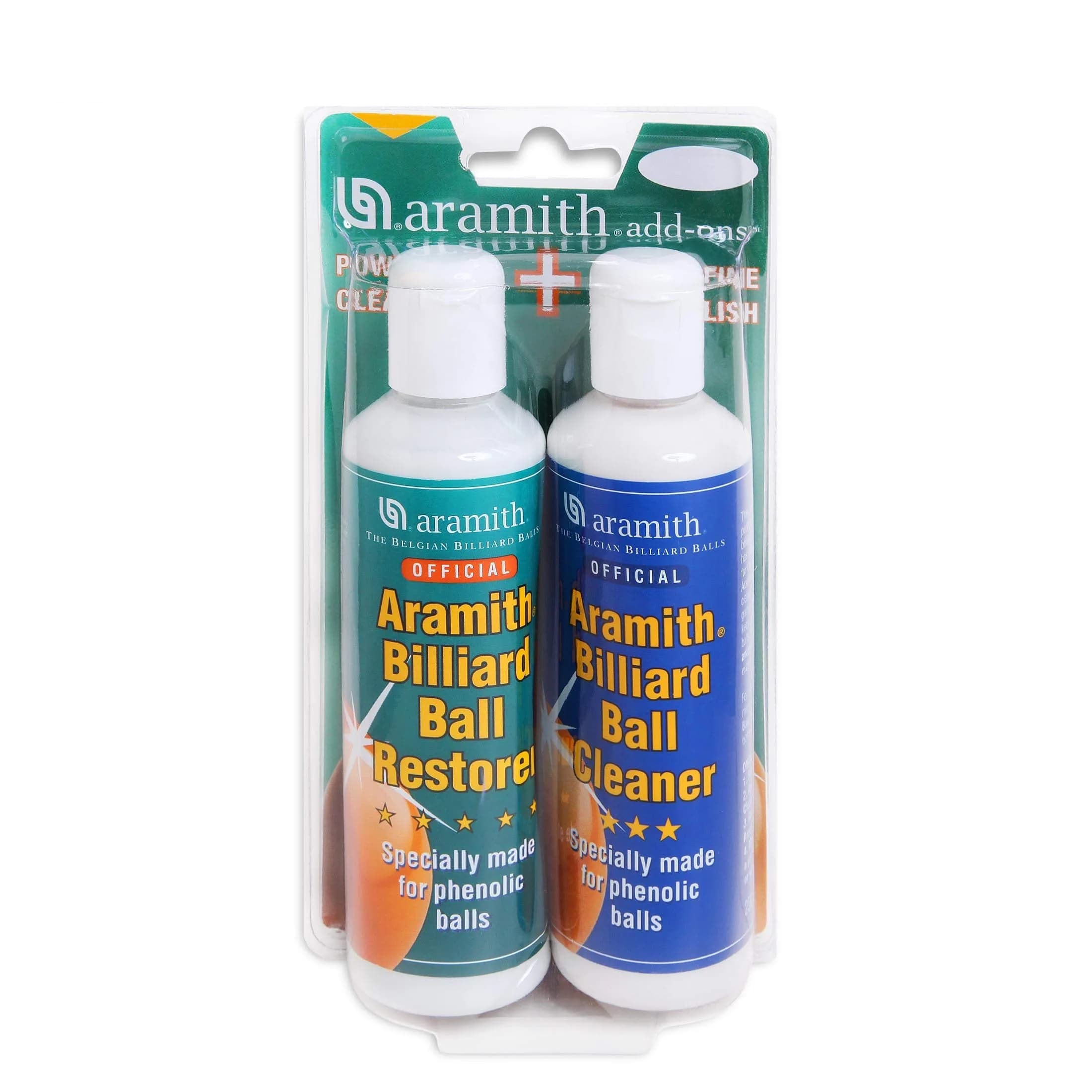 Aramith Billiard Ball Cleaner 8.4 fl.oz. (249ml) with Microfibre Cloth | Keeps Phenolic Balls Polished — Cleaner and Restorer Set