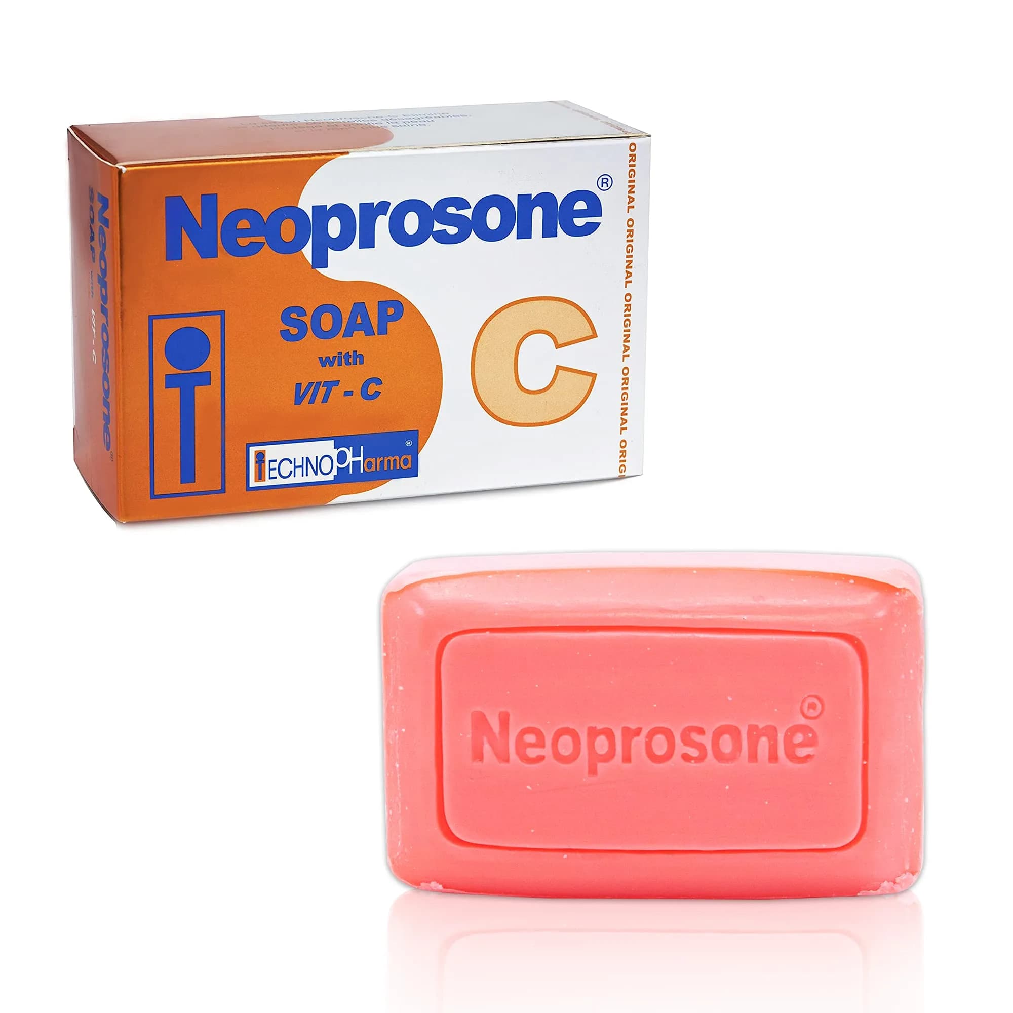 Neoprosone Skin Brightening Soap 80 g (2.82 oz) | Fade Dark Spots on Knees, Elbows, Face, Private Areas with Vitamin C & Castor Oil