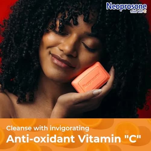 Neoprosone Skin Brightening Soap 80 g (2.82 oz) | Fade Dark Spots on Knees, Elbows, Face, Private Areas with Vitamin C & Castor Oil thumbnail 4