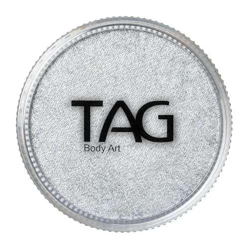 TAG Pearl Silver Face and Body Paint 32gm (1.13 oz) | Hypoallergenic, Non-Toxic, Wax-Based for Flexible Designs thumbnail 1