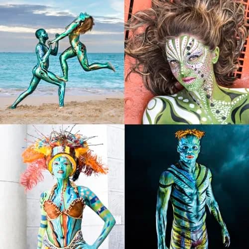 TAG Pearl Silver Face and Body Paint 32gm (1.13 oz) | Hypoallergenic, Non-Toxic, Wax-Based for Flexible Designs thumbnail 7