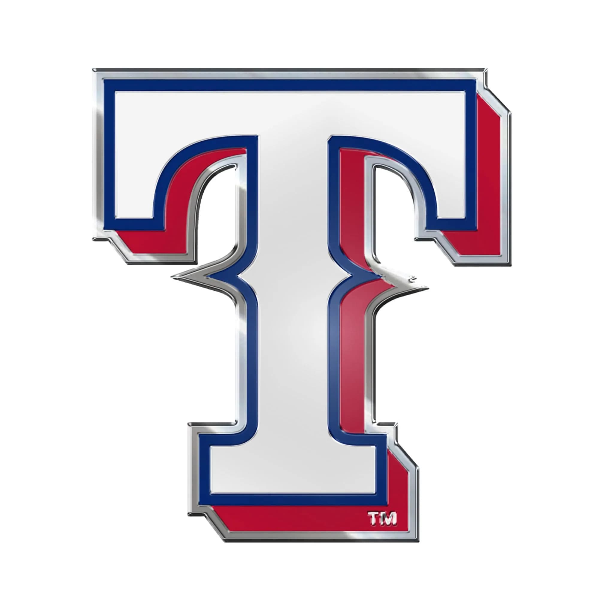FANMATS MLB Texas Rangers Embossed Color Emblem 3.25” x 3.25” | Vibrant 3D Aluminum Vehicle Emblem with Auto Adhesive - main product image