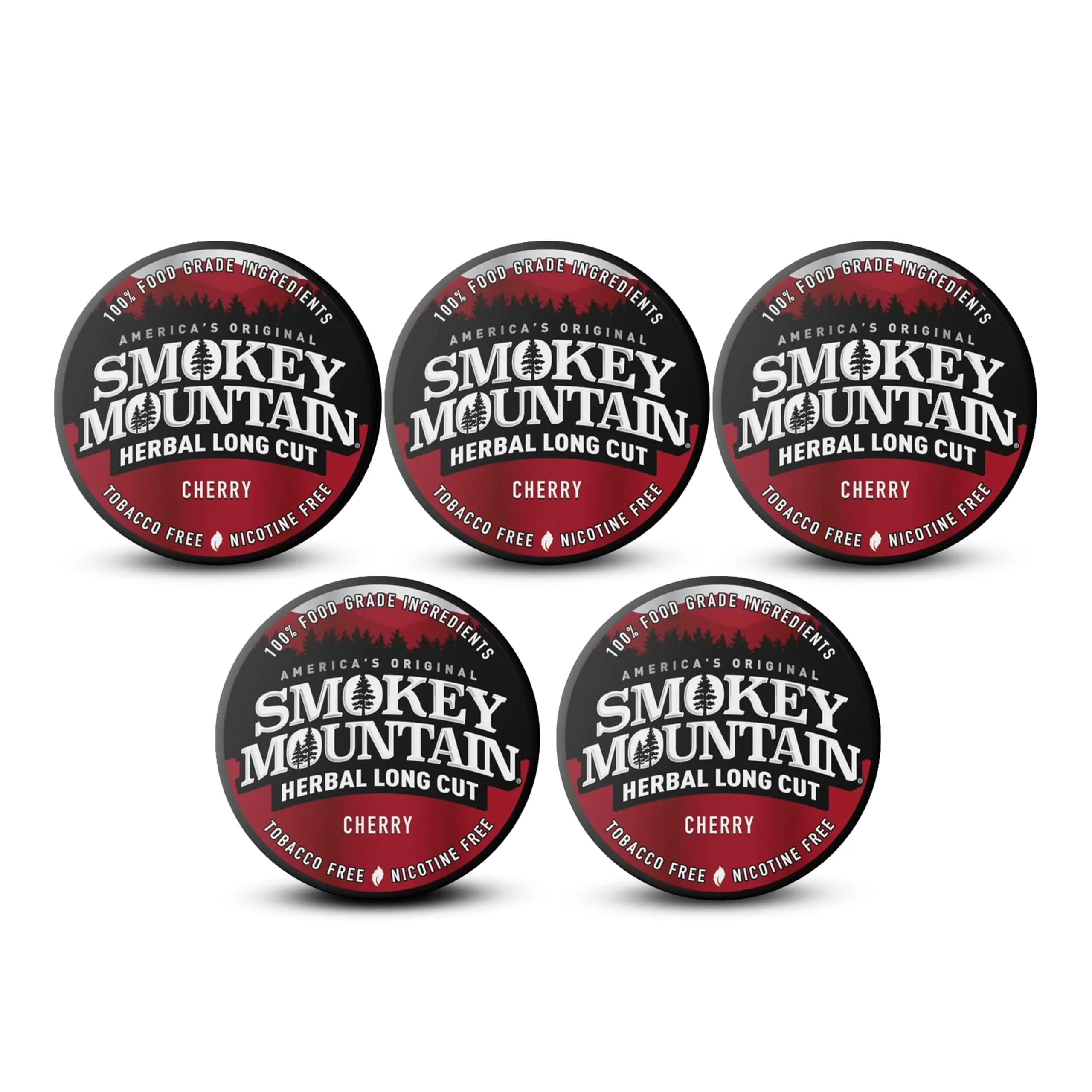 Smokey Mountain Herbal Long Cut Classic, 5 Can Box | Tobacco-Free, Nicotine-Free Herbal Snuff — patch