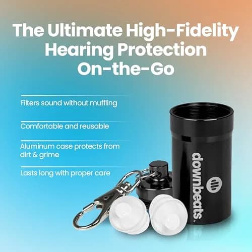 DownBeats Clear Earplug High Fidelity Ear Plugs for Concerts, Festivals & Noisy Events - 18dB Noise Reduction with Aluminum Case thumbnail 3