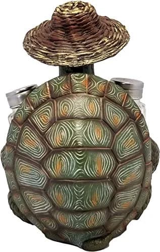 DWK 7-inch Turtle Soup Collectible Figurine with Straw Hat Salt and Pepper Shaker Holder Set 1.2 lb (0.54 kg) | Whimsical Kitchen Decor thumbnail 4