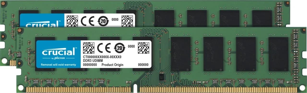 Crucial 16GB Kit (2x8GB) DDR3 1600 MHz CL11 Desktop Memory | 16GB (2x8GB) UDIMM — 8GB Kit (4GBx2)