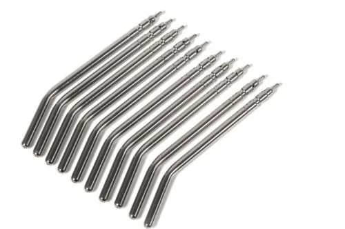 NSKI Metal Alloy Nozzles/Tips/Tube for 3-Way Air Water Spray Syringe, 10pcs | Autoclavable Dental Dispensing Tips - main product image