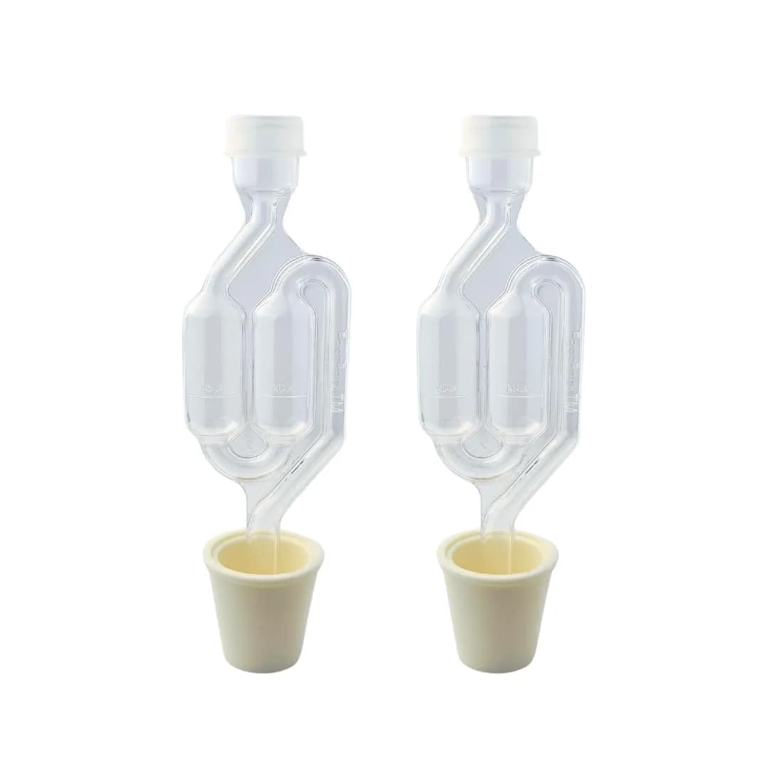 FastRack Twin Bubble Airlock and Carboy Bung 2-Pack | Fermentation Airlocks for Homebrewing Beer, Wine, Mead, and Kombucha - main product image