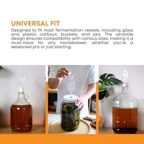 FastRack Twin Bubble Airlock and Carboy Bung 2-Pack | Fermentation Airlocks for Homebrewing Beer, Wine, Mead, and Kombucha thumbnail 3