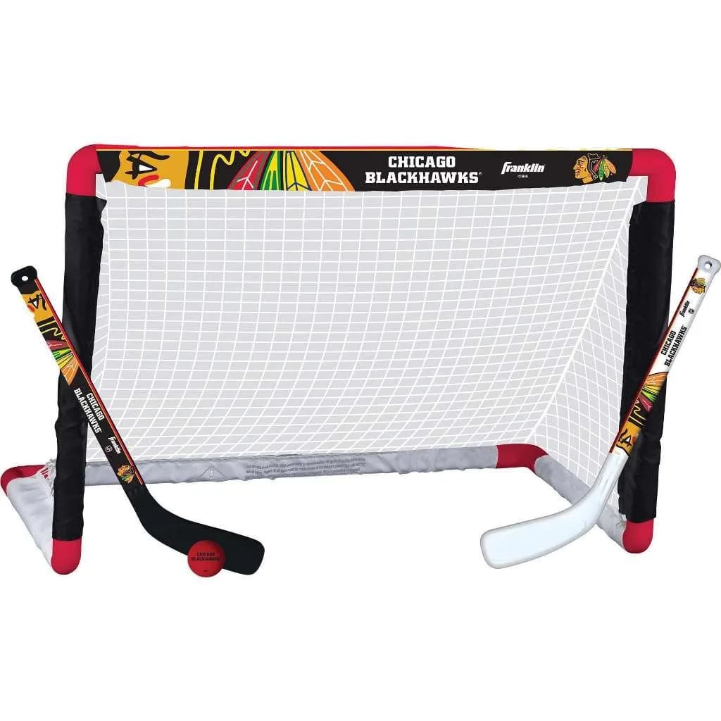 Franklin Sports NHL Team Mini Hockey Set with Sticks and Ball | Ages 3+ Indoor Knee Play — One Size