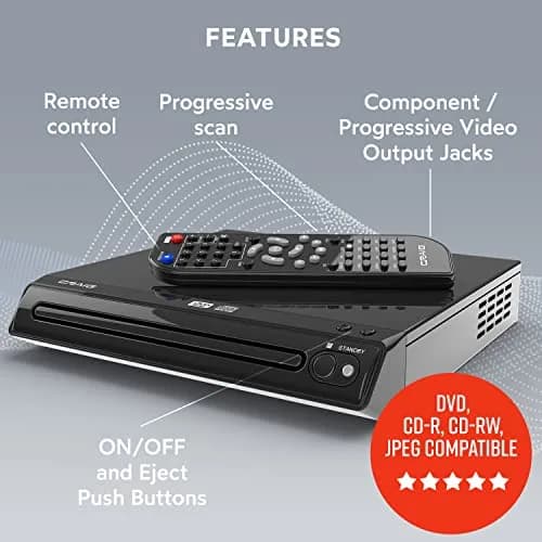 Craig CVD512a Compact DVD/CD Player with Remote | Progressive Scan, Multi-Format Playback thumbnail 2