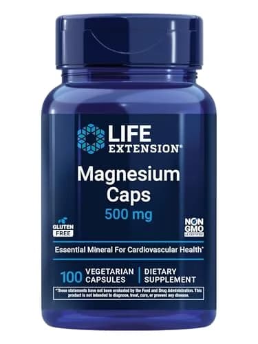 Life Extension Magnesium Caps, 500 mg | Supports Heart, Bones & Brain thumbnail 1