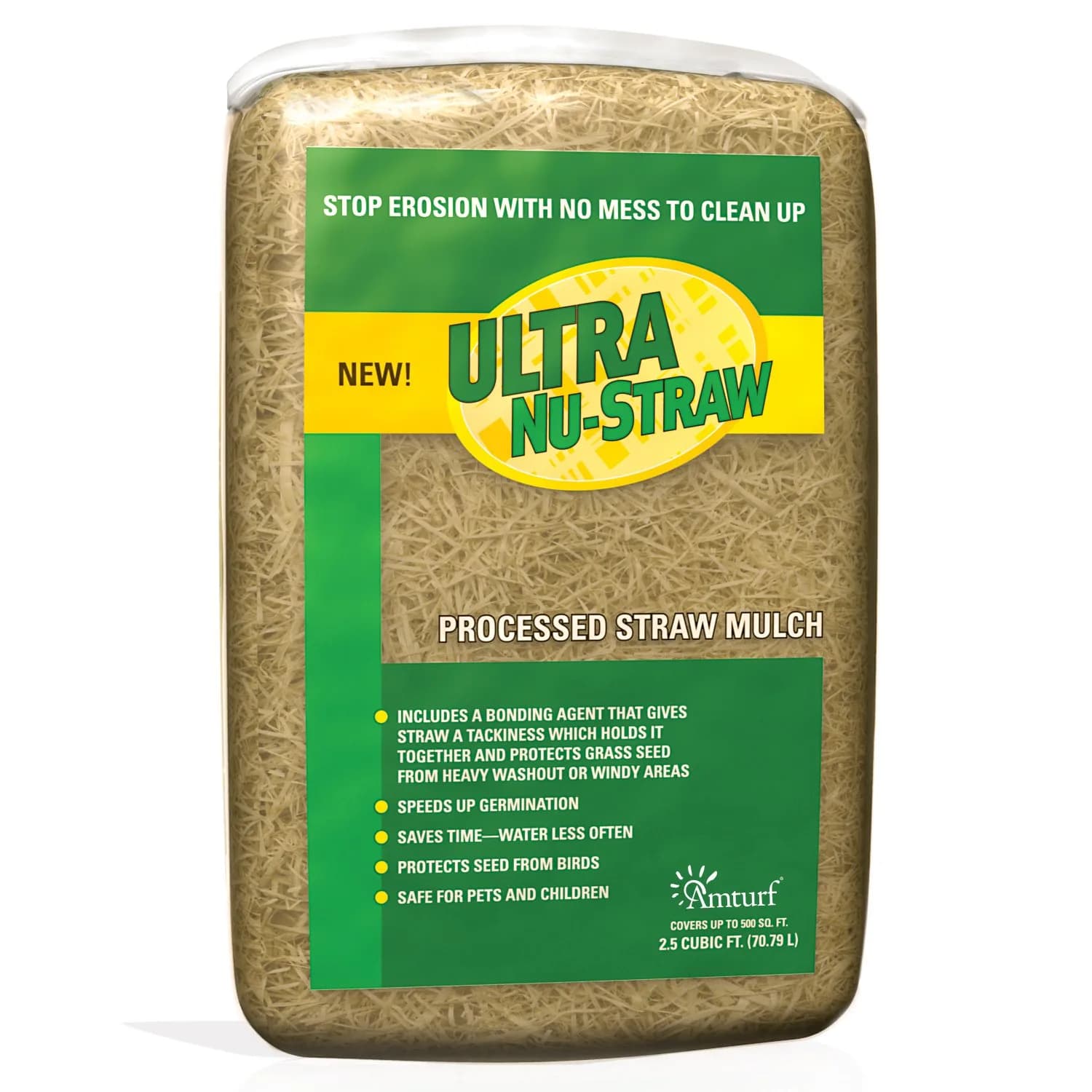Ultra Nu-Straw Mulch Tan 2.5 cu. Ft. Bag | Erosion Protection & Easy Handling