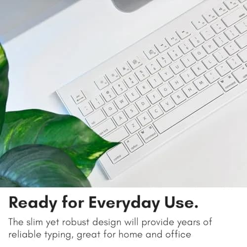 Macally MKeyE Full Size USB Wired Keyboard White | 104-Key Layout with 15 Shortcut Keys thumbnail 6