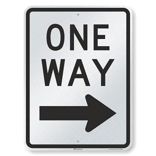SmartSign MUTCD R6-2R 3M Engineer Grade Reflective Sign, Legend "One Way" with Right Arrow, 24" x 18" thumbnail 1