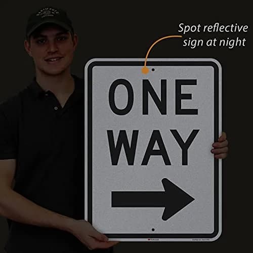 SmartSign MUTCD R6-2R 3M Engineer Grade Reflective Sign, Legend "One Way" with Right Arrow, 24" x 18" thumbnail 4