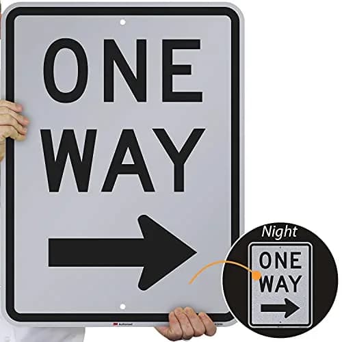 SmartSign MUTCD R6-2R 3M Engineer Grade Reflective Sign, Legend "One Way" with Right Arrow, 24" x 18" thumbnail 2
