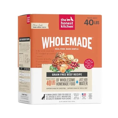 The Honest Kitchen Wholemade Grain Free Beef Recipe Dehydrated Dog Food 10 lb (4.54 kg) | Makes 40 lbs of Wholesome Food thumbnail 1