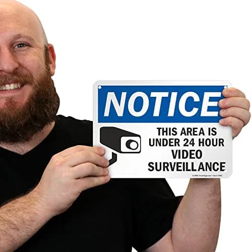 SmartSign "Notice - This Area Is Under 24 Hour Video Surveillance" Sign | 17.8 cm x 25.4 cm (7" x 10") Aluminum | Durable & Laminated thumbnail 2