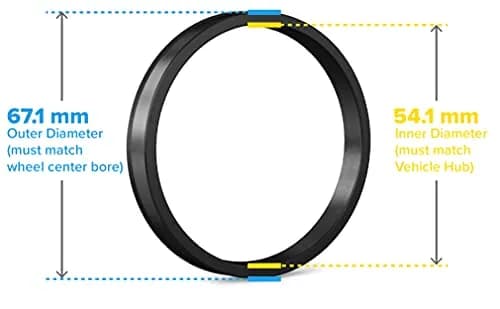 StanceMagic Hubcentric Rings (Pack of 4) - 54.1mm ID to 67.1mm OD - Black Poly Carbon Plastic Hubrings | Eliminates Steering Vibrations thumbnail 2