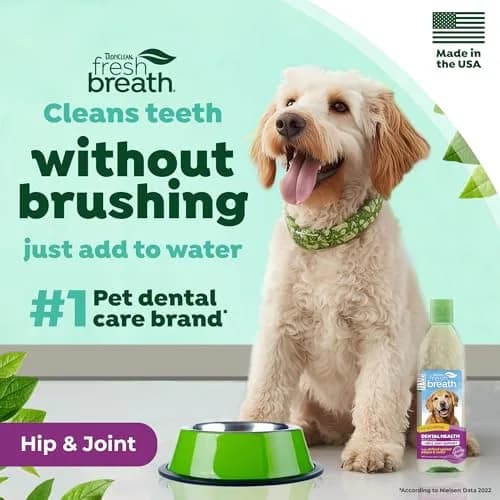 TropiClean Fresh Breath Water Additive for Hip & Joint Support 473ml (16 Fl Oz) | VOHC Accepted Dental Care thumbnail 2