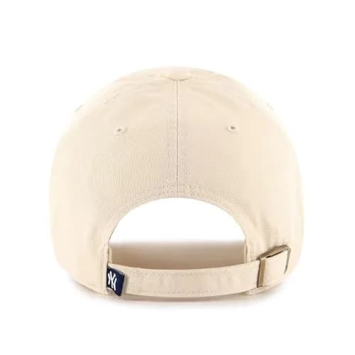 47 MLB New York Yankees Men's Brand Clean Up Cap, Natural, One-Size | Garment Washed Cotton Twill Baseball Hat thumbnail 3