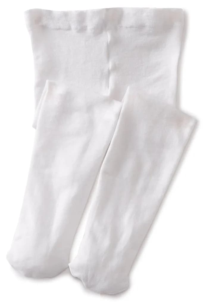 Jefferies Socks Baby Girls Infant Pima Tight White 0-6 Months | Soft Pima Cotton Blend for Year-Round Comfort - main product image