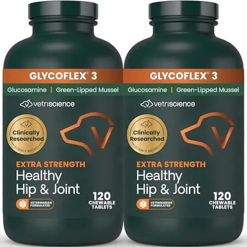 VetriScience Glycoflex 3 Hip and Joint Supplement for Dogs 240 Tablets (2-Pack) | Clinically Proven Canine Joint Support thumbnail 1