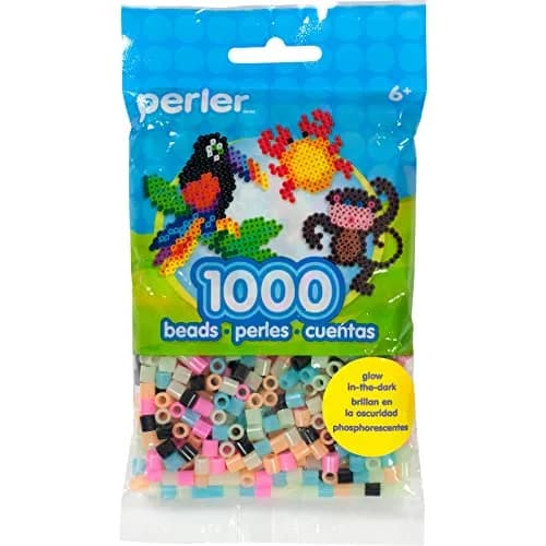 Perler Glow in the Dark Fuse Beads 1000pcs Multicolor | Glow-in-the-Dark Craft Beads for Kids Ages 6+ thumbnail 1