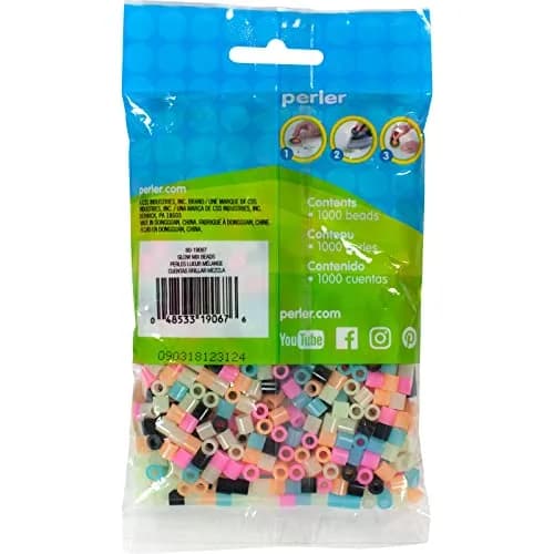 Perler Glow in the Dark Fuse Beads 1000pcs Multicolor | Glow-in-the-Dark Craft Beads for Kids Ages 6+ thumbnail 2