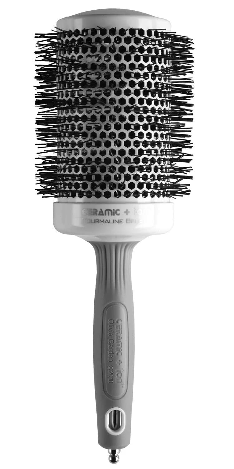 Olivia Garden Ceramic + Ion Round Thermal Hair Brush 3.5" Diameter | Vented Ceramic Barrel for Faster Styling
