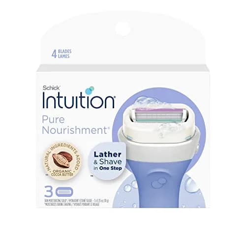 Schick Intuition Pure Nourishment Womens Razor Refills with Coconut Milk & Almond Oil, 3 Count (Pack of 1) | 4 Blades, Pivoting Head, Moisturizing Strip thumbnail 1