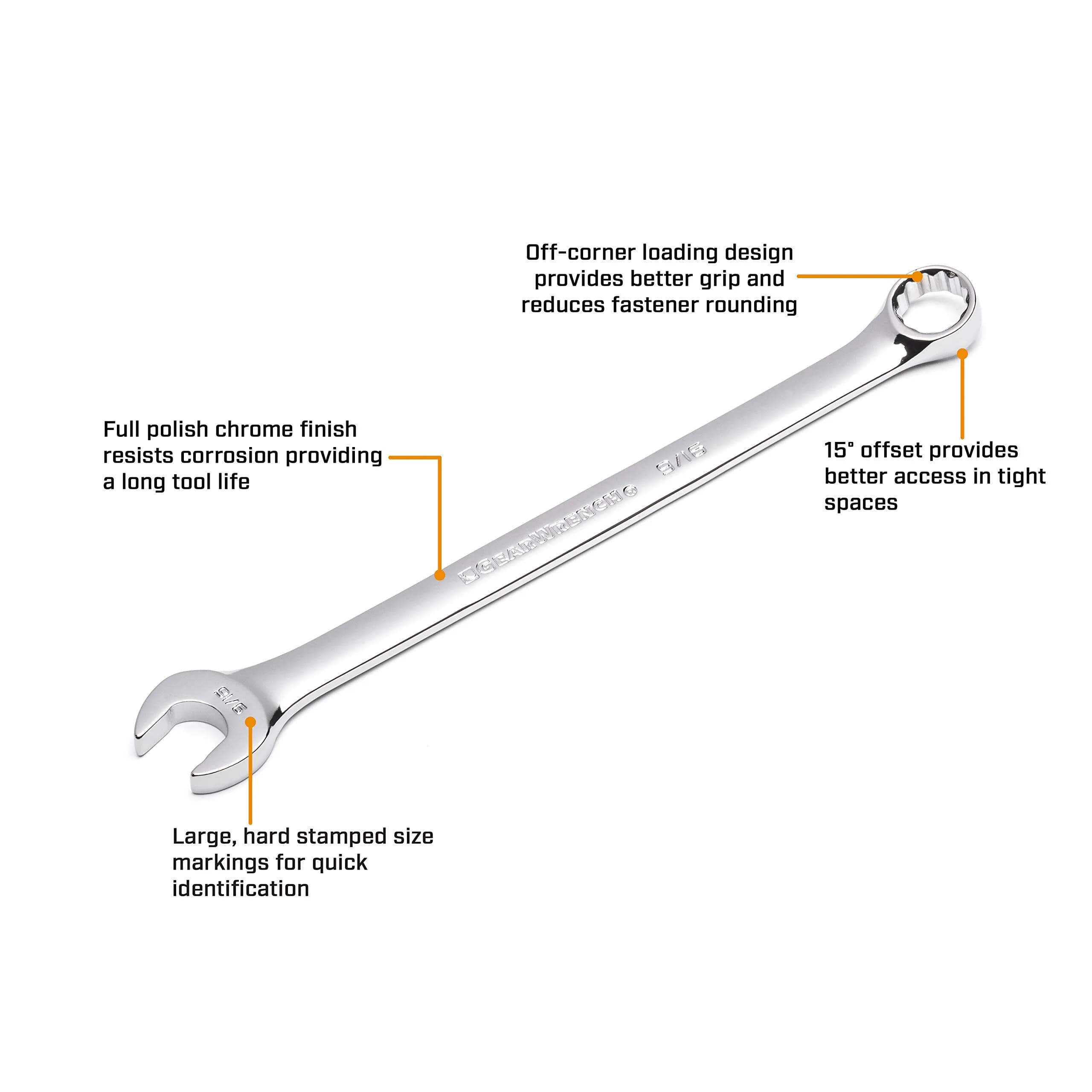 Gearwrench 26mm Long Pattern Combination Wrench, 12 Point | Alloy Steel, Rust-Resistant, 25% More Torque thumbnail 2