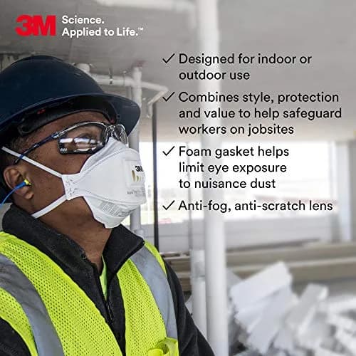3M Virtua CCS Safety Glasses with Anti-Fog Clear Lens & Foam Gasket | ANSI Z87.1 Certified thumbnail 4
