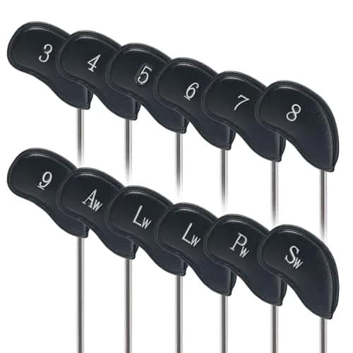 CRAFTSMAN GOLF 12pcs Synthetic Leather Iron Head Covers Set Water-proof Oversize | Fits All Brands thumbnail 7