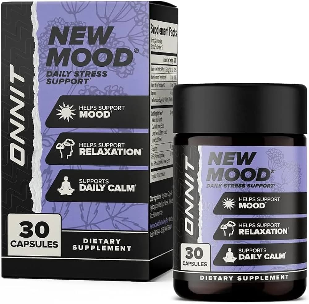 ONNIT New Mood Stress & Sleep Support Supplement with 5-HTP, 30 Count | Mood & Relaxation Aid for Stress & Sleep - main product image