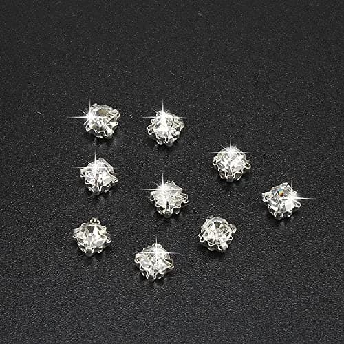 LolliBeads Crystal Ringed Sew-On Rhinestones 4mm (100 Pcs) | AAA Quality Czech Glass with Silver-Plated Brass Base thumbnail 2