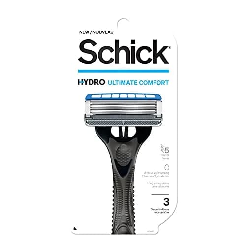 Schick Hydro Sensitive 5-Blade Disposable Razors for Men, 3ct | Hydrating, Less Irritation, Flip Trimmer thumbnail 1