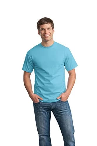 Hanes TAGLESS® T-Shirt | Crew Neck, Short Sleeve, Cotton, Regular Fit (6.1 oz, Aquatic Blue) thumbnail 1